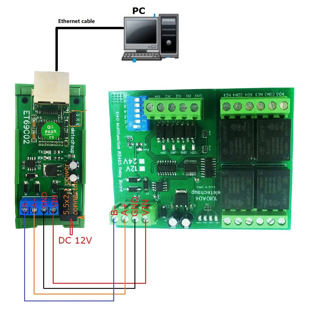 MQTT Modbus RTU Modul Ethernet Netzwerk IP RJ45 zu RS485 Bus – Bild 3