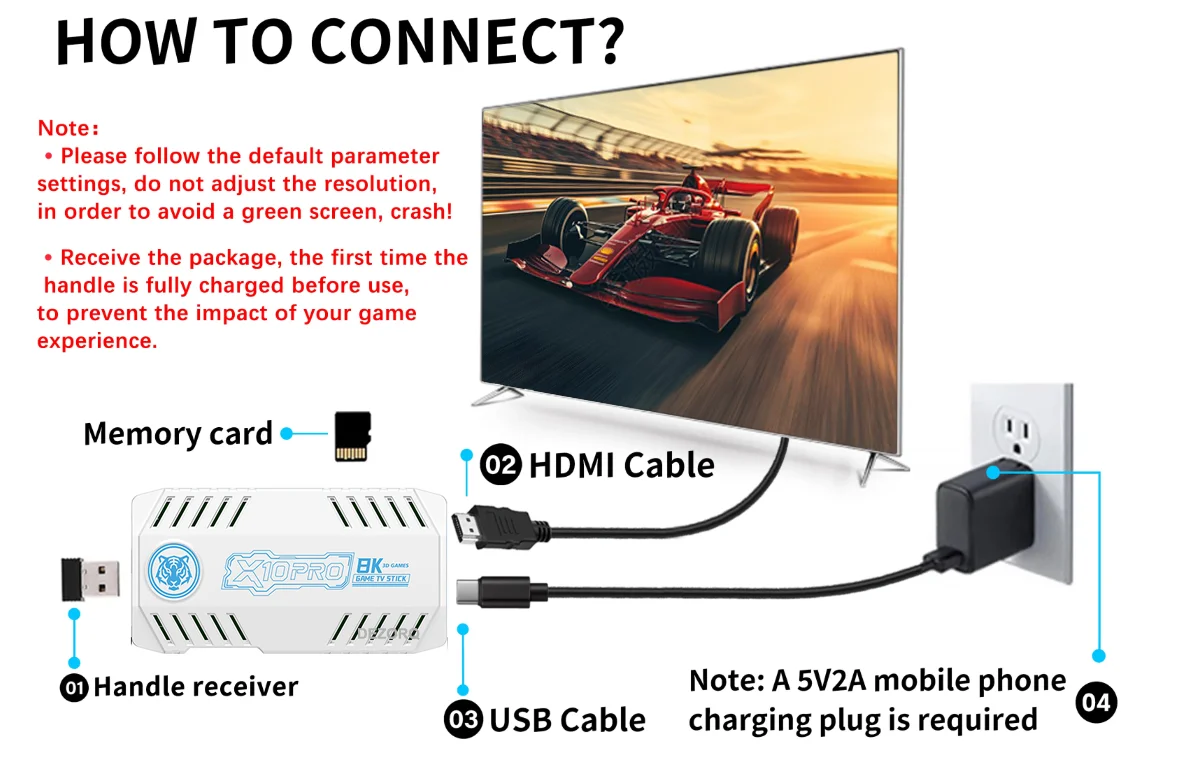 128G X10 PRO GameStick 4K HD TV Videospielkonsole 3D-Spiele – Bild 5