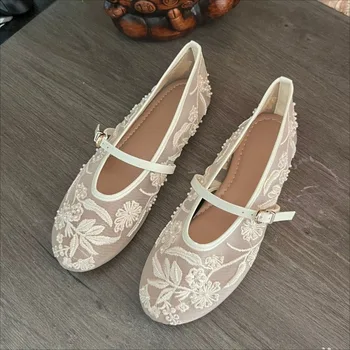 Damen-Ballettschuhe: Exquisite, bequeme Ballerinas für den Sommer 2026 - Neue weiße Mary-Jane-Schuhe für Damen