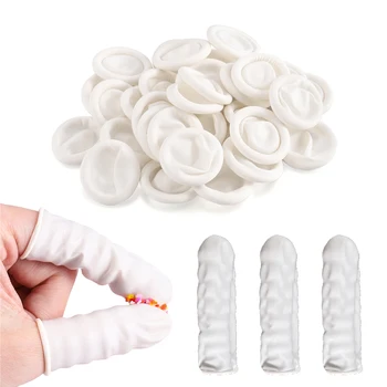 Schützende Fingerspitzen-Handschuhe aus Naturkautschuk, Einweg-Latex-Fingerlinge für DIY Epoxidharz-Formen
