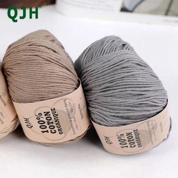QJH 100% Bio-Baumwollgarn, zum Stricken, Häkeln und für Bastelarbeiten, 2er-Pack - 1,76oz/136yards/1Stück