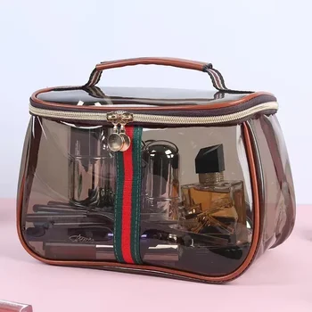 Tragbare Luxus-Kulturtasche: Transparente, wasserdichte Kosmetiktasche aus PVC mit großem Fassungsvermögen