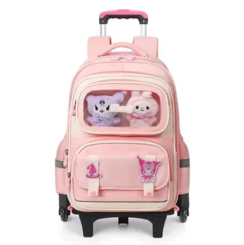 Rucksack mit Rollen, Trolley-Taschen für Grundschüler, Schultasche, Kinder-Rollrucksack für Mädchen