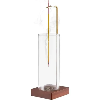 Räucherstäbchenhalter, Räucherstäbchenhalter für Stäbchen, abnehmbarer Aschefänger aus Glas, sauberer