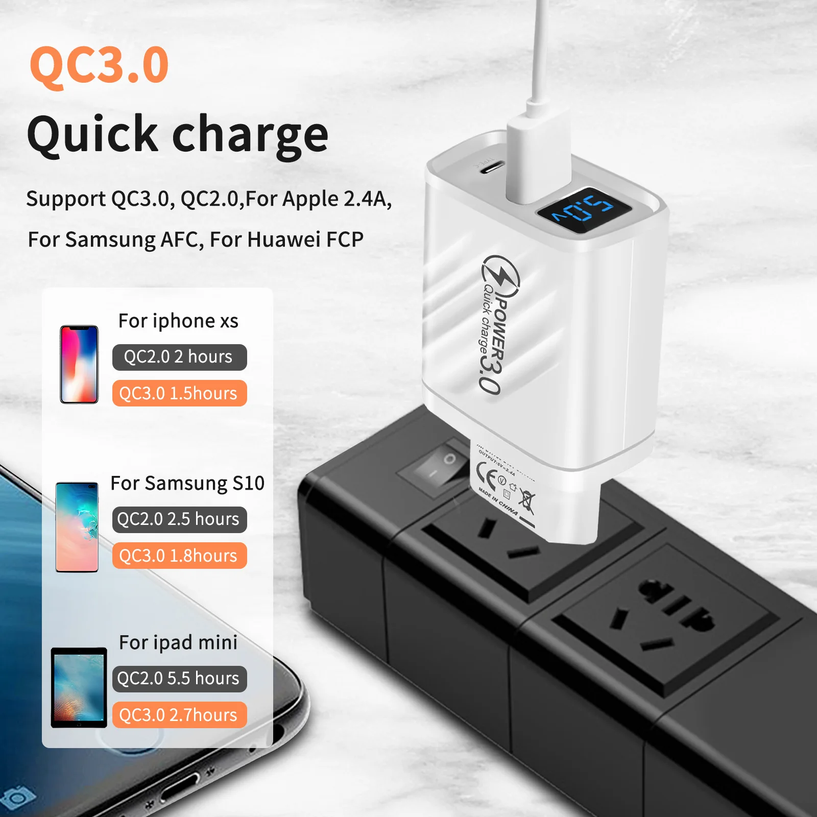 USB-Ladegerät 20 W, Quick Charge 3.0, für iPhone und Android – Bild 3
