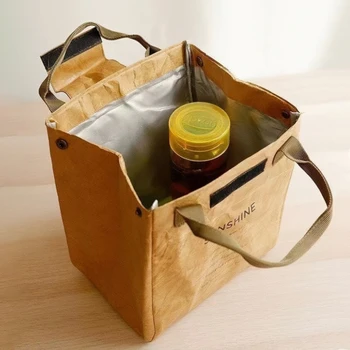 Papiertüte, Thermotasche, individuelle tragbare Lunchtasche, Kühltasche aus Kraftpapier, tragbare