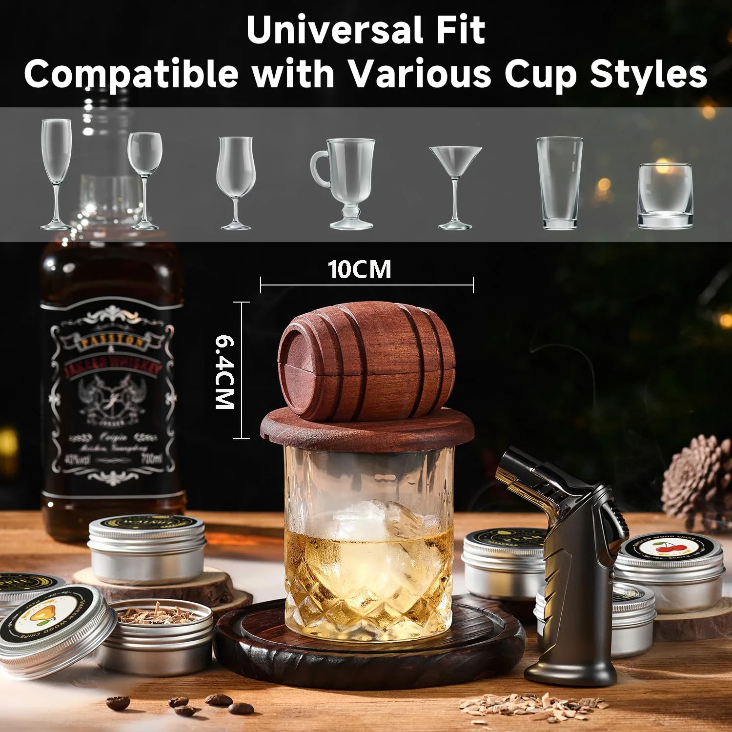 Whiskey-Räucher-Set mit Holzspäne, 6 Geschmacksrichtungen – Bild 6