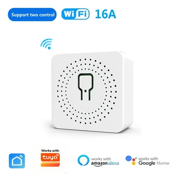 16A WLAN Mini Smart DIY Lichtschalter Kompatibel mit Tuya Smart Life APP 2-Wege Drahtlose Steuerung Smart Home