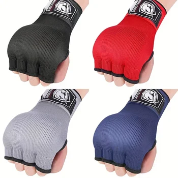 Mma Halbfinger-Gel-Boxhandschuh Sanda Muay Thai Training Handwickel Innenhandschuh mit langem Handschlaufe