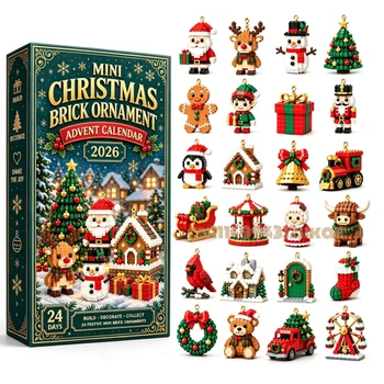 24-Tage-Adventskalender mit Mini-Weihnachtsfiguren aus Bausteinen, einzigartige Designs, zum Zusammenbauen