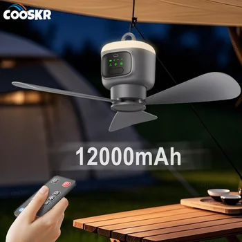 12000 mAh Tragbare Deckenventilatoren Outdoor Camping Ventilator Zelt Luftzirkulator Kühler Wiederaufladbarer