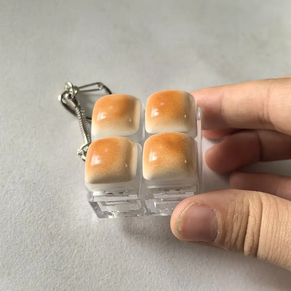 Karamell Brot Design Fidget Schlüsselanhänger Tasten Knopf – Bild 4