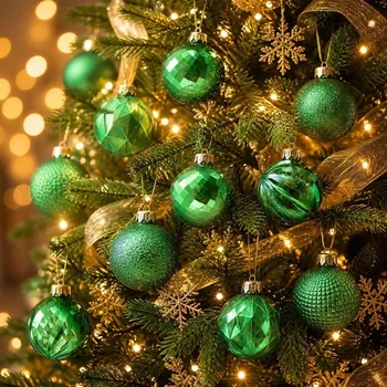 Set Langlebige 6CM Weihnachtskugeln Glänzende Kreative Christbaumkugeln Weihnachtsdekoration (12 Stück)