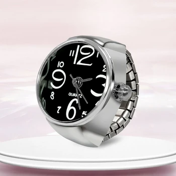 Ringuhr Kreative Rundes Zifferblatt Legierung Shell Finger Paar Männer Und Frauen