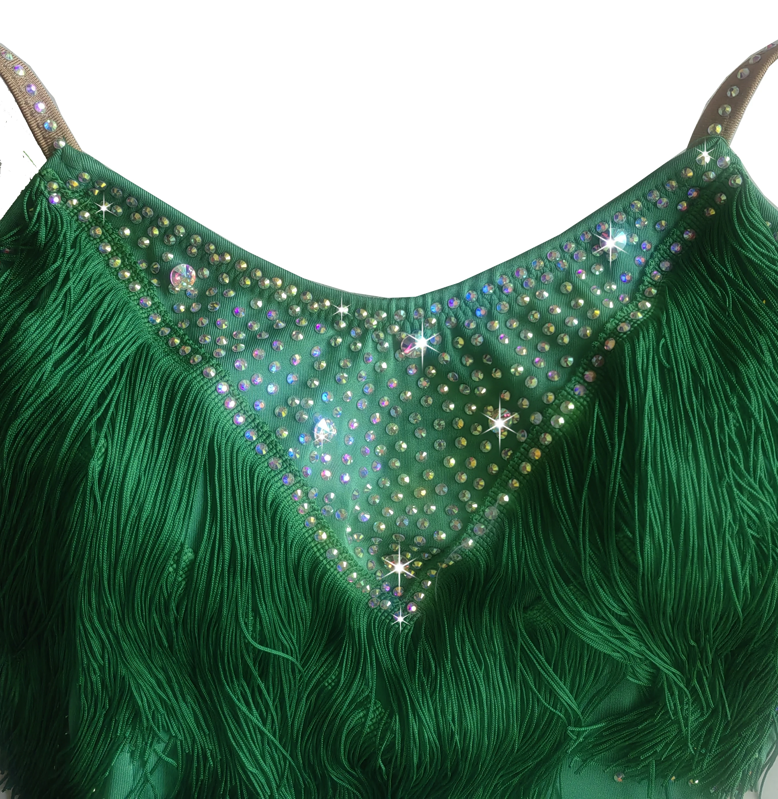 Neues Maßgefertigtes Latein-Tanzkleid mit Fransen – Bild 6