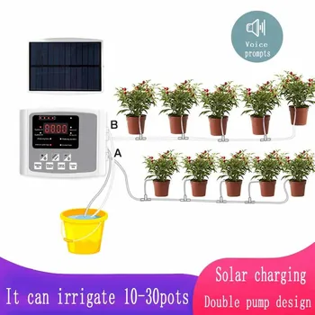 Garten-Tropfbewässerungsgerät, Doppelpumpen-Controller, Timer-System, solarenergie, intelligentes