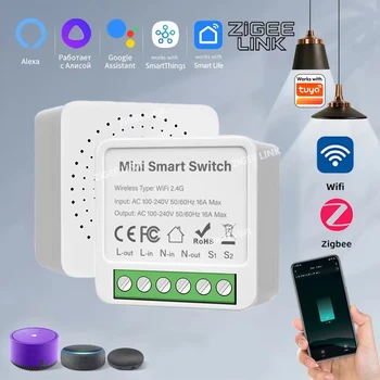 WiFi/Zigbee 3.0 Smart Switch Mini-Schalter DIY-Modul Fernbedienung Timer Drahtlose Lichtsteuerung Kompatibel