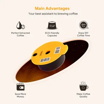 Icafilas Nachfüllbare Kaffee 60/180/200/220 ml Kapsel für Bosch Tassimo Maschine Wiederverwendbare
