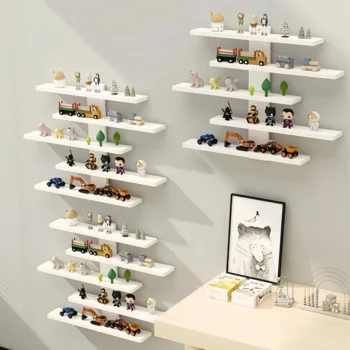 Verstellbarer, an der Wand montierter Präsentationsständer für Action-Puppen, kleine Bausteine