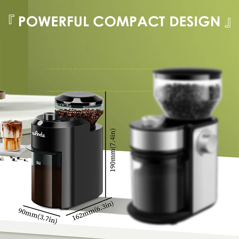 Wancle Elektrische Kaffeemühle mit Mahlwerk, verstellbare – Bild 6