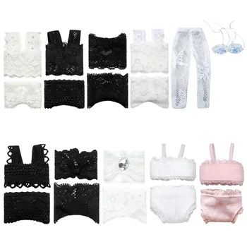 Weiche Spitze Unterwäsche BH Slips für 30cm Puppe 1/6 Schlüpfer für blythe 1/6 bjd Puppen Top Unterhose