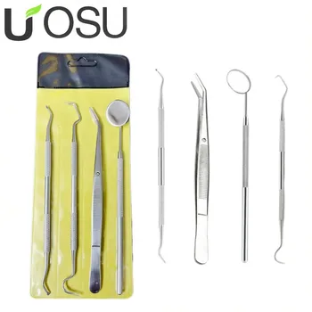304 Edelstahl 4 stücke Dental Werkzeuge Kit mit Dental Schaber Spiegel Pinzette Sonde Dental Chirurgie