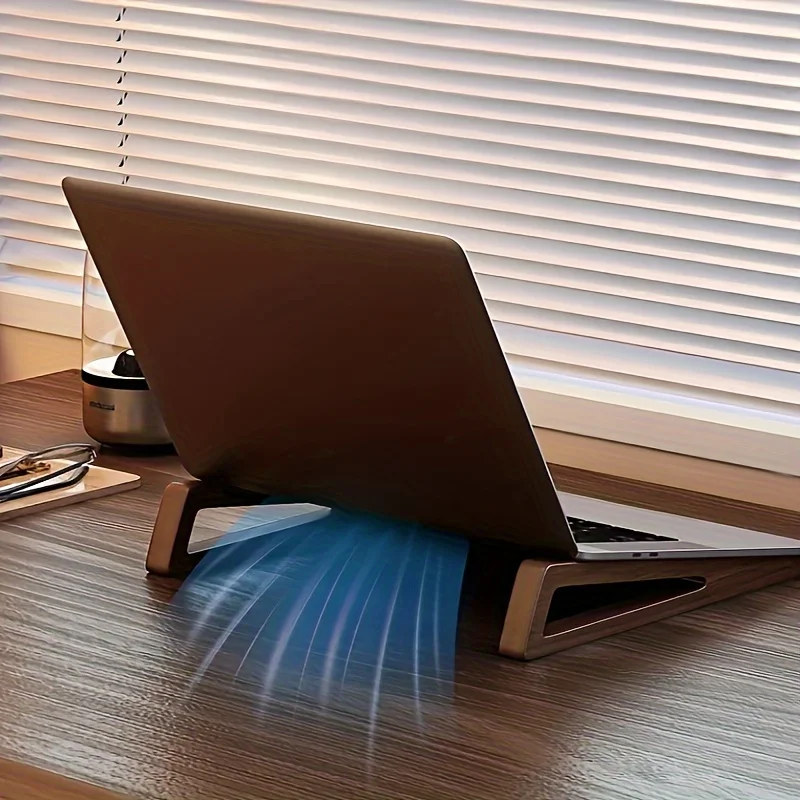 Tragbarer, faltbarer Laptopständer aus Holz, ergonomisch 12 ° – Bild 6