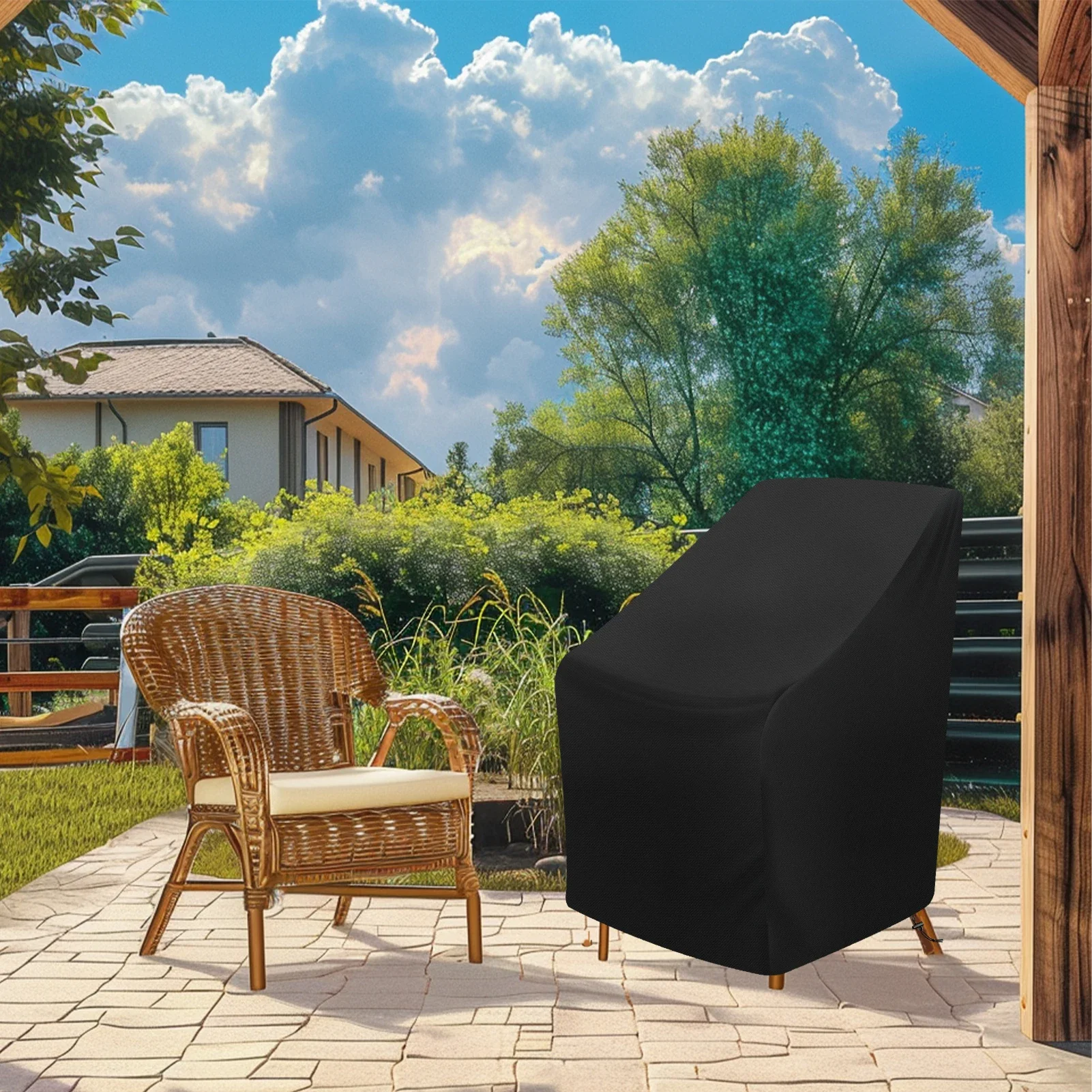 65x65x80x120cm Garten-Stapelstuhl-Abdeckung Wasserdicht 210D – Bild 6
