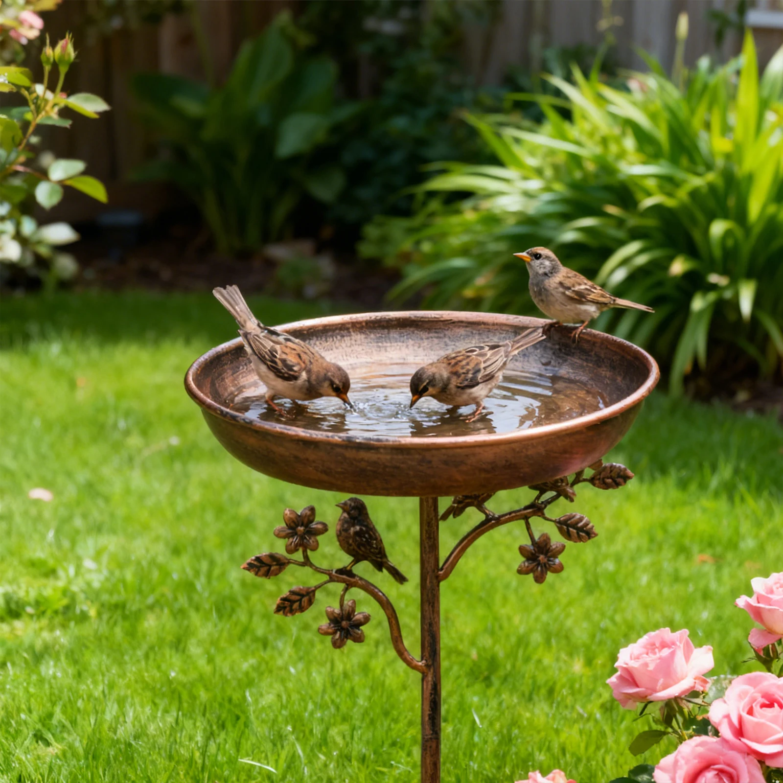 Garten-Vogelbad, robustes Eisen-Vogelbad für den – Bild 3