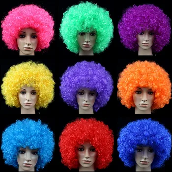 Frauen lockige Cosplay Perücke kurze gewellte lockige Haare bunte synthetische Perücke für tägliche Party
