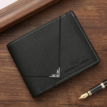 Männer Slim Geld Clip Brieftasche Kreditkarte ID Halter Casual Männlich Leder Kurze Multi-kartenhalter
