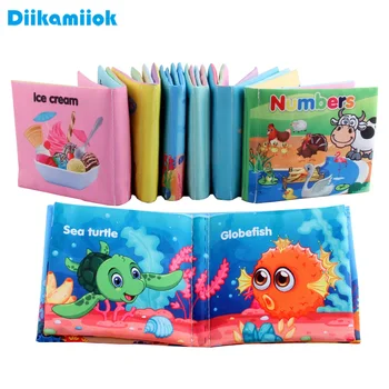 Baby-Stoffbücher, Aufklärung, frühes Lernspielzeug, Kinder, Obst, Tiernummern, Lebensmittel, kognitives Buch