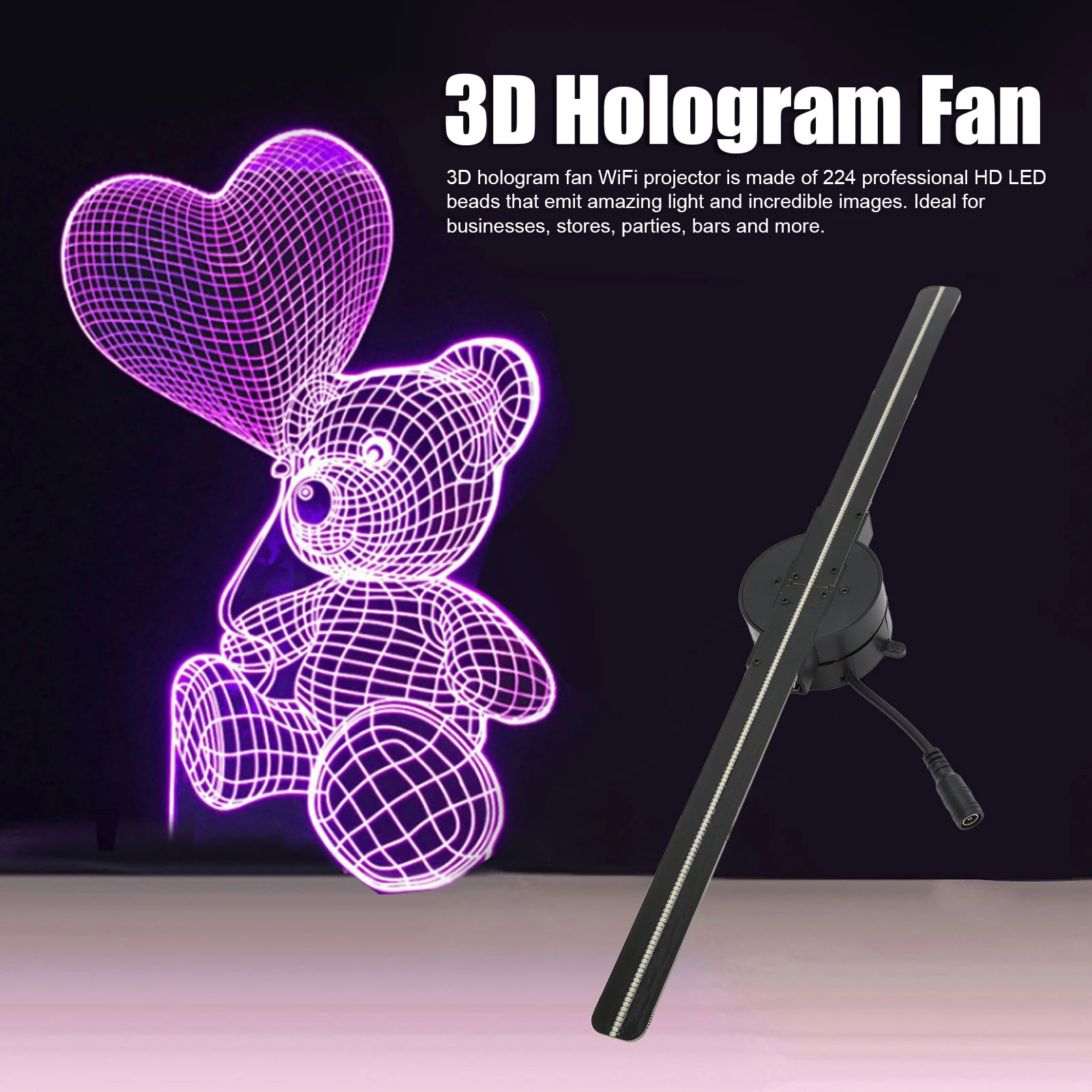 3D-Hologramm-Lüfter 16,5 Zoll 2000 x 224 WLAN-3D-Projektor – Bild 6