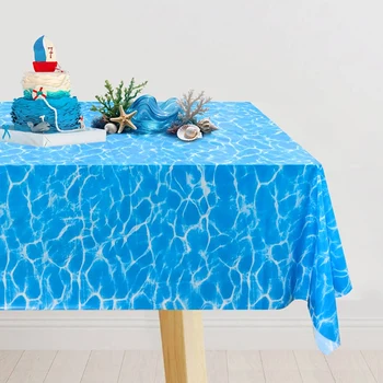 137x274cm Ozean Thema Party Tischdecke Sommer Strand Wasser Welle Tisch Abdeckung Strand Pool 1. Geburtstag