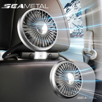 Seametal Auto Lüfter Kühlung Doppelkopf Typ C USB Auto Lüfter 3 Geschwindigkeiten einstellbar Auto Kühler Luft