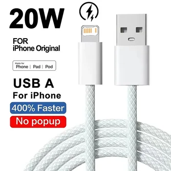 Geflochtenes USB-Ladekabel 20 W für iPhone, Schnellladen, 1 m oder 2 m