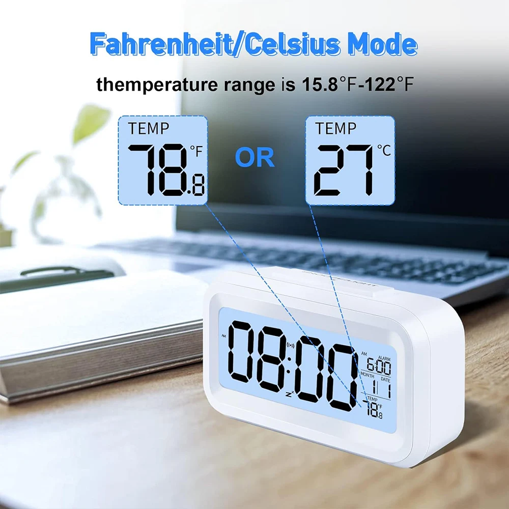 Digitaler Wecker mit Innentemperatur-Lichtsensor – Bild 4