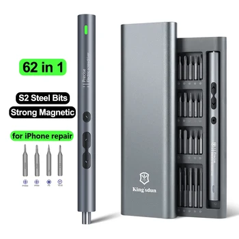 62/6-in-1-Elektroschraubendreher-Set, Präzisionsgriff, tragbare Elektrowerkzeug-Sets, kabellos, kabellos
