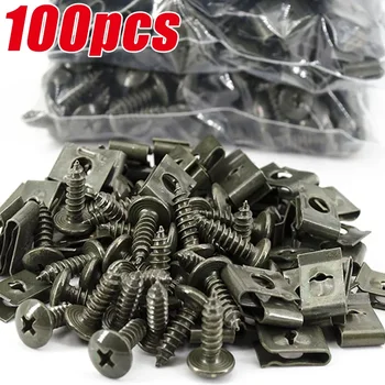 Motorräder Gemischte Metall Schrauben Blechbefestigungs Clips Auto U-Typ Anti-rost Schutz Clip Schraube