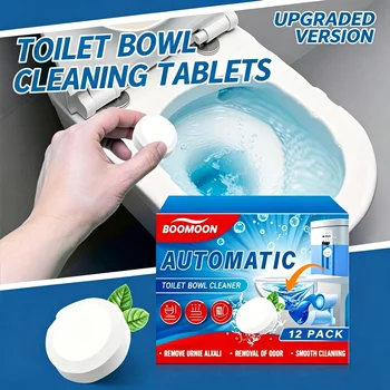 Selbstreinigende Toiletten-Tabletten 12er-Pack - Pulsernde Formel entfernt sofort Kalkablagerungen