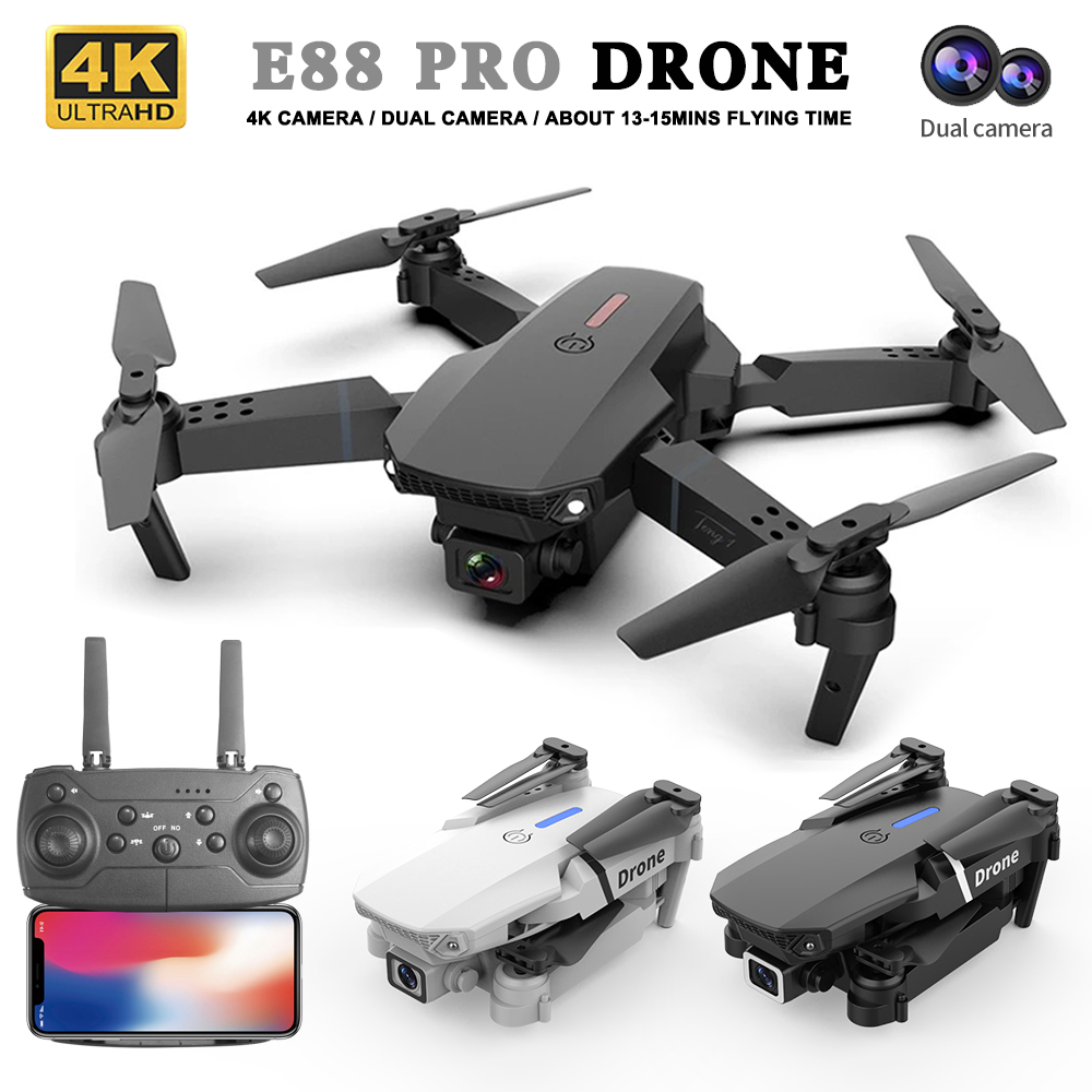 2026 Mini RC E88 Drohne Faltbarer Quadcopter LED Hover