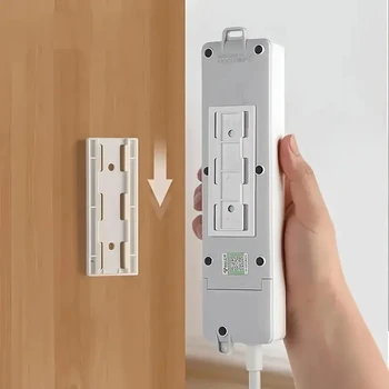 Selbstklebender Desktop-Steckdosenhalter, Hängender Stromleisten-Kabel-Organizer, Wandhalter, Abnehmbarer