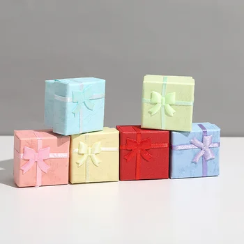 Mode Schmuck Verpackung Box Multi-farbe Ohrringe Ring Box Schmuck Geschenk Halter 4*4*3 CM (12 Stück)