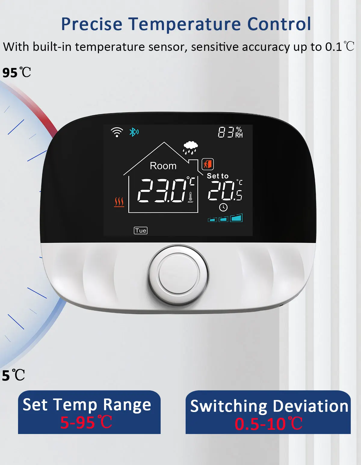 RF Wireless Thermostat Smart WiFi Boden Heizung Für Gas – Bild 2