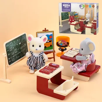 1:12 Puppenhaus Koala Miniatur Simulation Klassenzimmer Szene Zubehör Zeichenwerkzeug Miniaturmöbel Mädchen