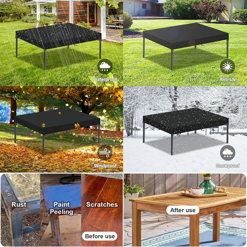 Tisch-Schutzhülle für den Außenbereich, Gartenmöbel – Bild 6