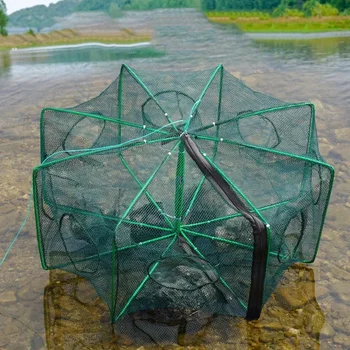 Mesh für Fischernetz/Tackle/Käfig, zusammenklappbarer Krebsfänger, Casting/Fischnetzwerk