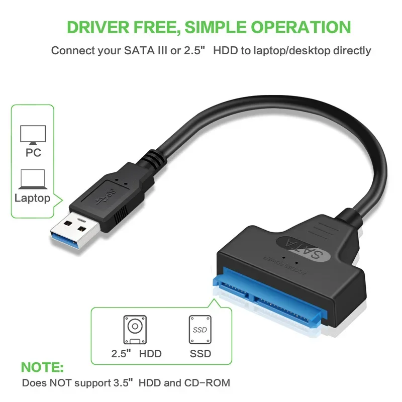 USB 3.0 SATA-Kabel-Adapter, bis zu 6 Gbit/s – Bild 4