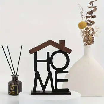 Kreative Holz Home Ornament Wohnzimmer Couchtisch Kleiderschrank Desktop Kleine hausförmige Dekoration