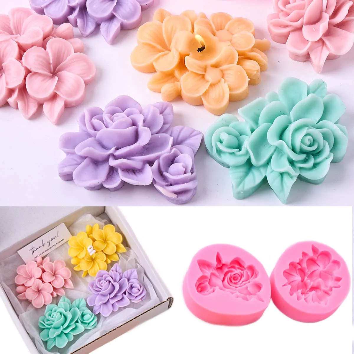 Frangipani Gardenia Blume Silikon Kerzenform DIY handgemachte – Bild 5